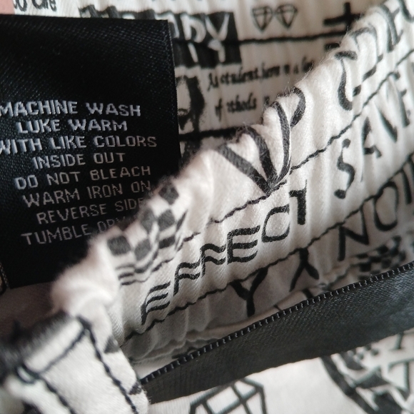 V.I.P. Joggers Canvas Pants Bold Graphic Print Belt Pockets Elastic Waist - Picture 12 of 14